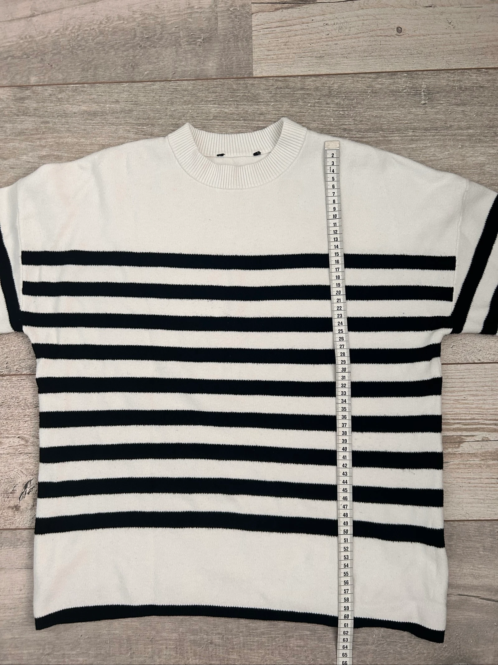 MS Mode Striped Sweater Black White Breton Stripe – Size M – photo 9